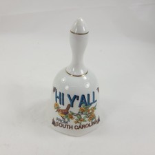 Vintage South Carolina Hi Yall State Bird Ceramic Souvenir Bell Decor picture