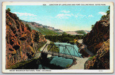 Vintage Postcard - Junction of Loveland & Fort Collins Road - Estes Park - CO picture