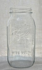 Vintage Ball Wide Mouth Half Gallon Mason Jar 64 oz Clear Glass picture