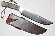 Crowell Barker Model 580 Competition Bowie Knife w/ Leather Sheath picture