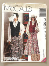 1990's McCall's MCC Misses' Vest,Top,Skirt Pattern 7132 Size 12-16 UNCUT picture
