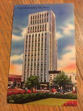 Postcard Vintage Peoples Bank Building Tyler Texas Writing On Back 1943 picture