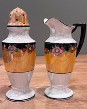 Vintage Noritake Morimura Lusterware Cruet Sugar Shaker Set Hand Painted Japan picture