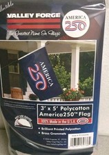 America 250 - Official 3x5 ft Blue America 250 Flag Outdoor Print Polycotton USA picture