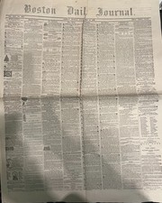 Cvil War Newspaper 1863 Boston Daily Journal picture