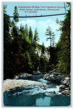 c1910 Suspension Bridge First Capilano Canyon Vancouver BC Canada Postcard picture