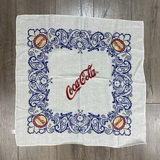 Vintage Coke Coca Cola Bandana Handkerchief 100% Cotton Scarf Italy Made 21” picture