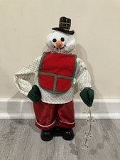 CUSTOM Gemmy Spinning Snowflake Snowman Baseless Have A Holly Jolly Christmas picture