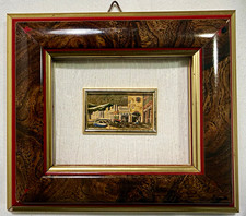 Vintage Creazioni Artistiche Serie Oro Miniature Gold Foil Painting Italy Framed picture