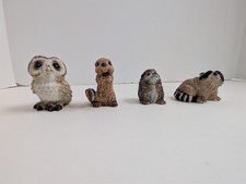 Stone Critter Littles Chipmunk, Raccoon, Owl - Barn, Hedgehog Figurines So Cute picture