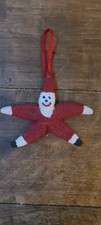 Vtg Real Starfish Santa Claus Christmas Ornament Hand Painted  Coastal Nautical picture