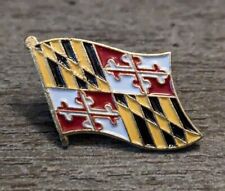 State Of Maryland Furling Flag Gold-Toned Travel/Souvenir Enamel Lapel Pin picture
