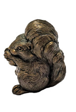 Vintage Solid Bronze Brass Squirrel Figurine Paperweight Holding Acorn Desk Deco picture