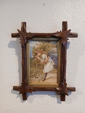 Vintage Ornate Leaf Adirondack Wood Picture Frame  picture