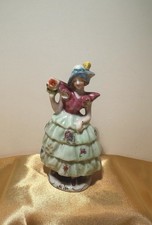 VTG Lady with Flower Porcelain Figurine, Occupied Japan, Beautiful Vivid Colors picture