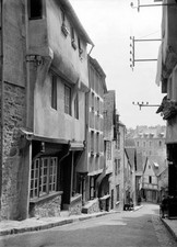 France Dinan Old corbelled construction houses street of Jersual Y- Old Photo picture