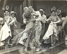 MUSICAL ACTORS BETTY BRABLE & CESAR ROMERO, SIGNED VINTAGE PROMOTIONAL PHOTO. picture