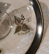 MCM Vtg GEORGES BRIARD Signed MCM Candy Nut Dish Silver Accents picture