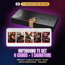 Riftbound T1 Edition 2025 Worlds Korean Non-Sign 4 + Sign 1 Card Set picture