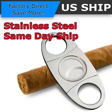 Pocket Cigar Cutter Stainless Steel Double Blades Guillotine Knife Scissors picture