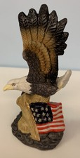 Vintage Glenvale Gallery Bald Eagle American Flag Porcelain Sculpture NEW IN BOX picture