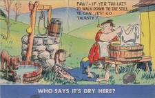 Vintage MWM Comic Postcard Hillbilly Moonshine Still Woman Washing Laundry picture