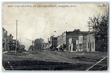 1914 West Side Of State St. Looking South Livery & Feeb Barn Garner IA Postcard picture