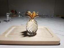 Swarovski Pineapple Figurine Faceted Clear Crystal Mini Fruit Gold Sculpture picture