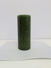 OLIVE GREEN PILLAR CANDLE PARTYLITE 7-inch tall 3-inch round 2338 USA MADE picture