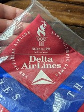 1996 Atlanta Olympics Delta Airlines Silk Crew Scarf Flight Attendant Promo NOS picture