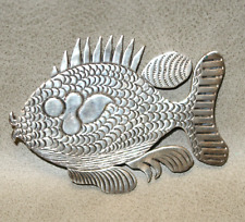 Vintage Navajo Clarence Lee Ornate Fish Sterling Silver Brooch Pin picture