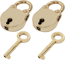 Mini Bear Head Shaped Padlock, Retro Gold Vintage Style picture