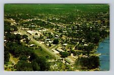 Englewood FL-Florida, Aerial City, Lemon Bay, Business District Vintage Postcard picture