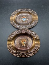 Vintage Brass Florida South Carolina Crest Ashtrays Souvenir Lot of 2  picture