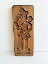 Vintage Hand Carved Wood Folk Art Wall Plaque European Figure Rustic Decor picture