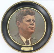 c1964 JFK John Fitzgerald Kennedy Commemorative Wall Plaque by FABCRAFT, N.J picture