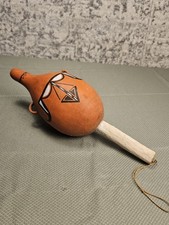 hand-painted Southwestern Native American gourd rattle 14