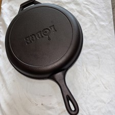 RESTORED Lodge Cast Iron #8CF Combo Skillet Chicken Fryer W/ Lid SEASONED picture