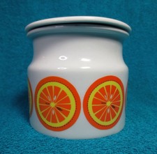 Vintage Arabia Finland Pomona Orange Lidded Jar Large 3.5