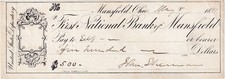 John Sherman-Signed 1871 Bank Check (Secretary of State, Sec. of Treasury..) picture