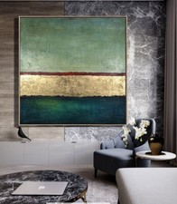 Gold Abstract Painting GoldLeaf Simple Abstract Art Minimal Abstract Art Huge picture