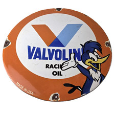 Vintage Valvoline Motor Oil Sign - Gas Pump Station Porcelain Ad Sign picture