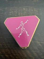 Vintage Schiaparelli Buccaneer Gold Tone Triangle Rouge Compact & Mirror  picture