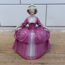 Antique Powder Box Porcelain Trinket box 1920s E&R Madame Pompadour Dresser Doll picture