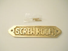 Decorative Nautical Maritime Brass Screw Room Door Sign Or Wall Plaque New    picture
