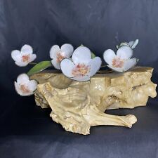 Vintage Winifred Spivey Hand Cut Copper With Enamel Flowers On Driftwood  picture