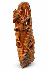 Handmade Hawaiian Tiki Wood Wall Carving Signed B. Bell “To Sarah