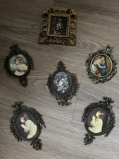 Vintage  Italy Miniature Ornate Wall Art Framed Picture Collection Of 6 picture
