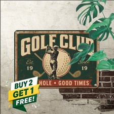 Retro Golfer Wall Art Metal Plaque Country Club Sports Decor Tin Sign 8x12 Inch picture