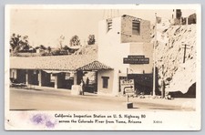 Vintage RPPC California Inspection Station US Hwy 80 Yuma AZ Border Postcard picture